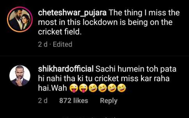 Shikhar Dhawan's comment
