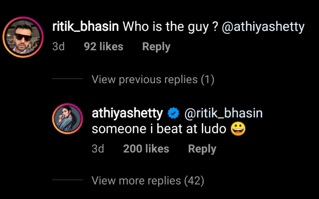 Athiya Shetty's comment