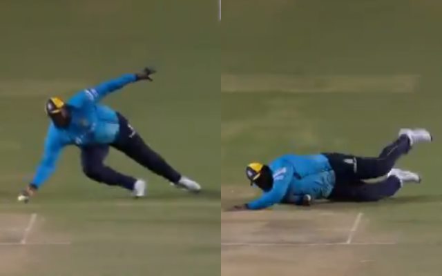 CPL 2020: Rahkeem Cornwall dives forward to pluck a stunning catch